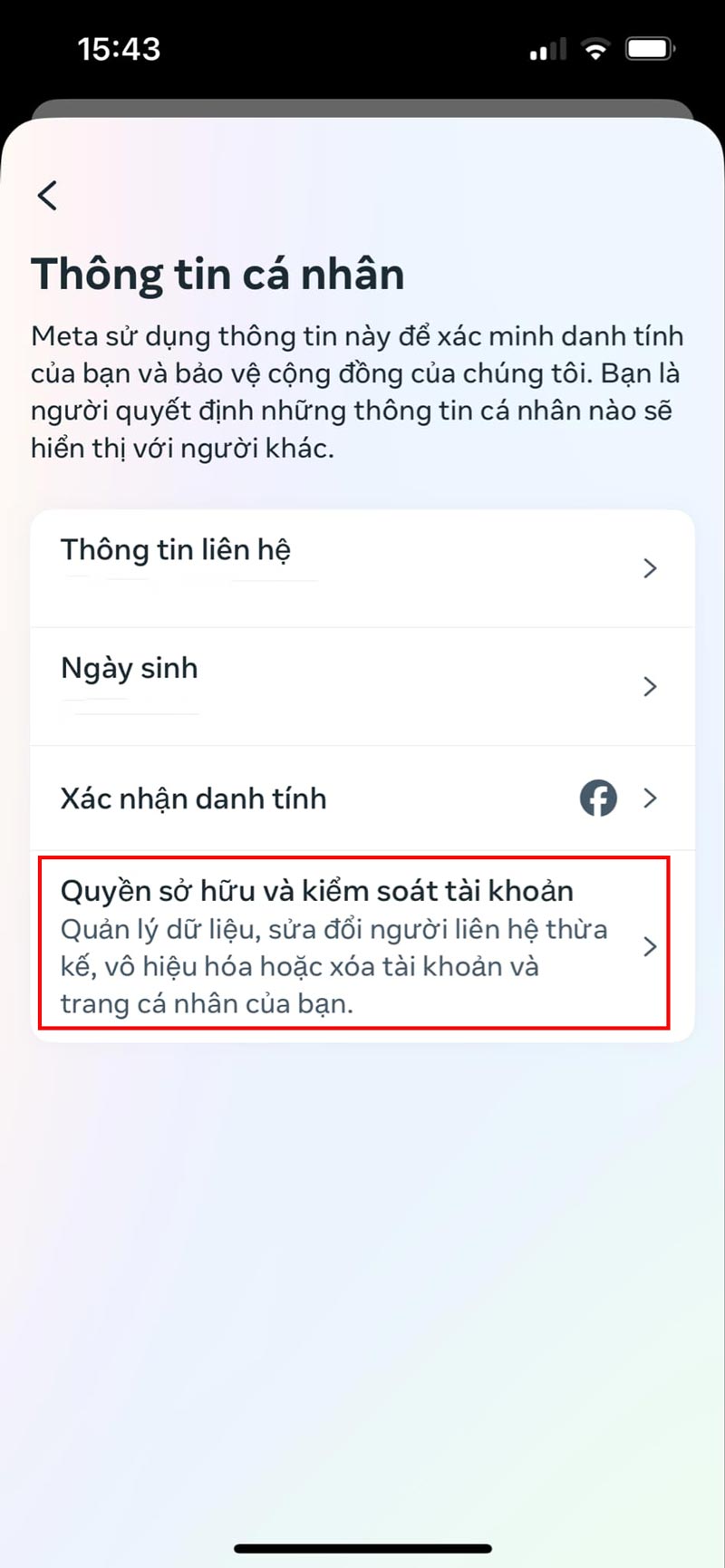 Quyền sở hữu và Kiểm soát tài khoản