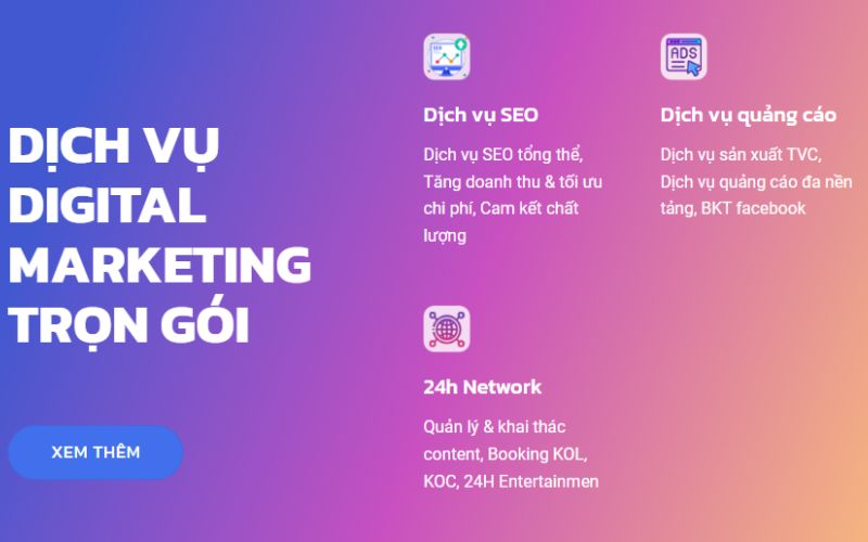 Các dịch vụ của 24h Media