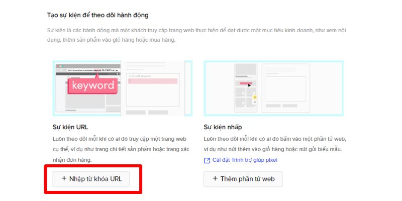 Bước 1: Chọn "Nhập từ khóa URL".