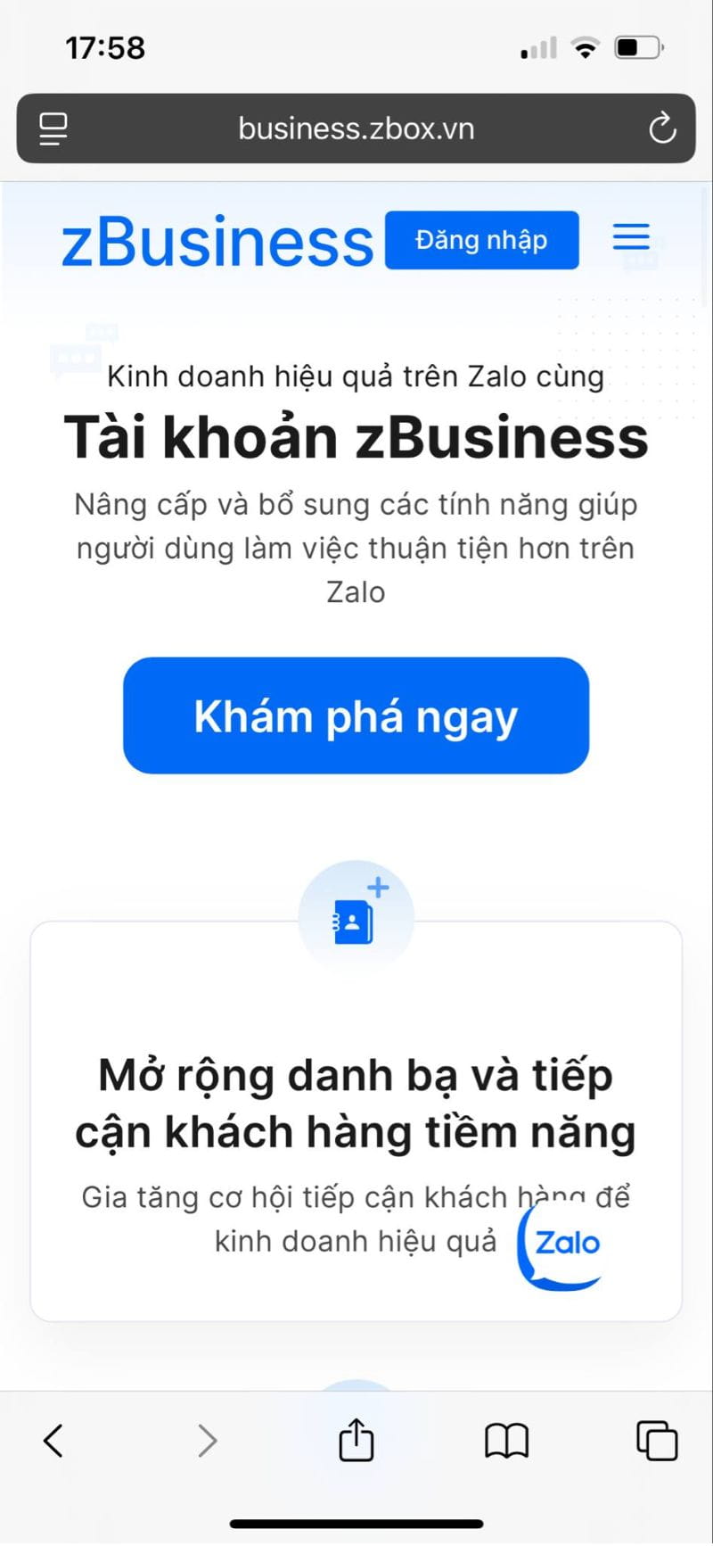 Chọn Khám phá ngay trên điện thoại
