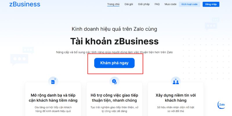 Chọn Khám phá ngay