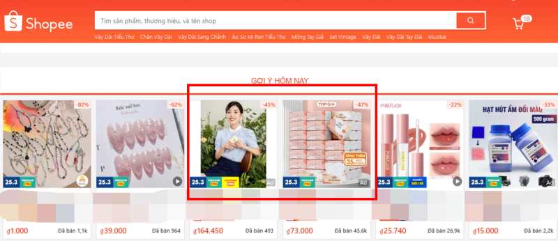 Hình minh họa quảng cáo trang chủ
