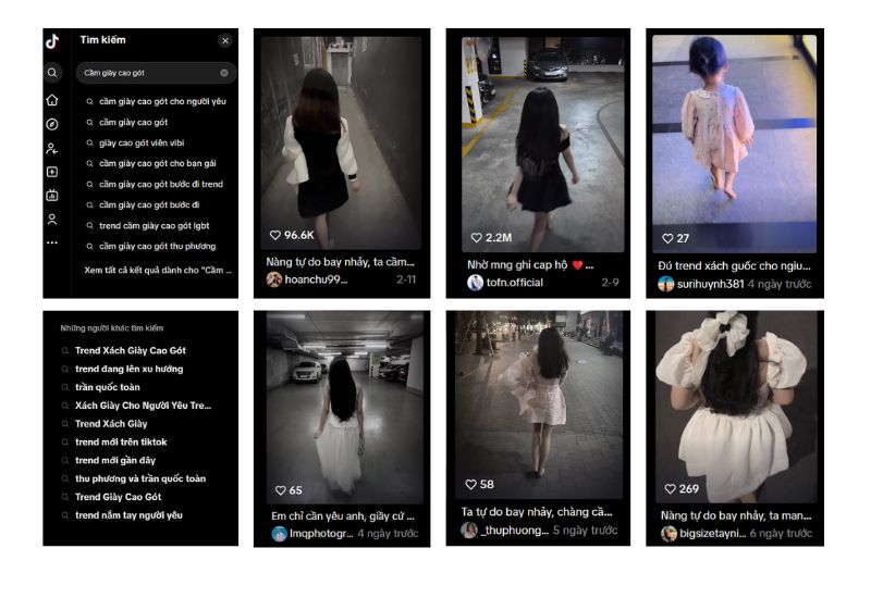 Trend “Cầm giày cao gót” trên Tiktok