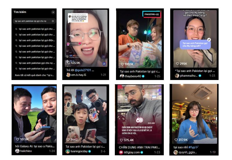Trend “Tại sao anh Pakistan không gọi Ny bằng số điện thoại” trên Tiktok